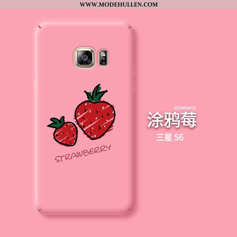 Hülle Samsung Galaxy S6 Kreativ Karikatur Persönlichkeit Schwer Sterne Neu Schutz Rosa