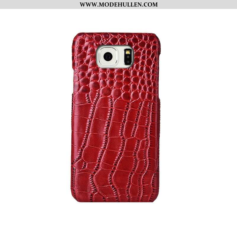 Hülle Samsung Galaxy S6 Luxus Kreativ Hintere Abdeckung Echt Leder Sterne Case Angepasst Dunkelblau