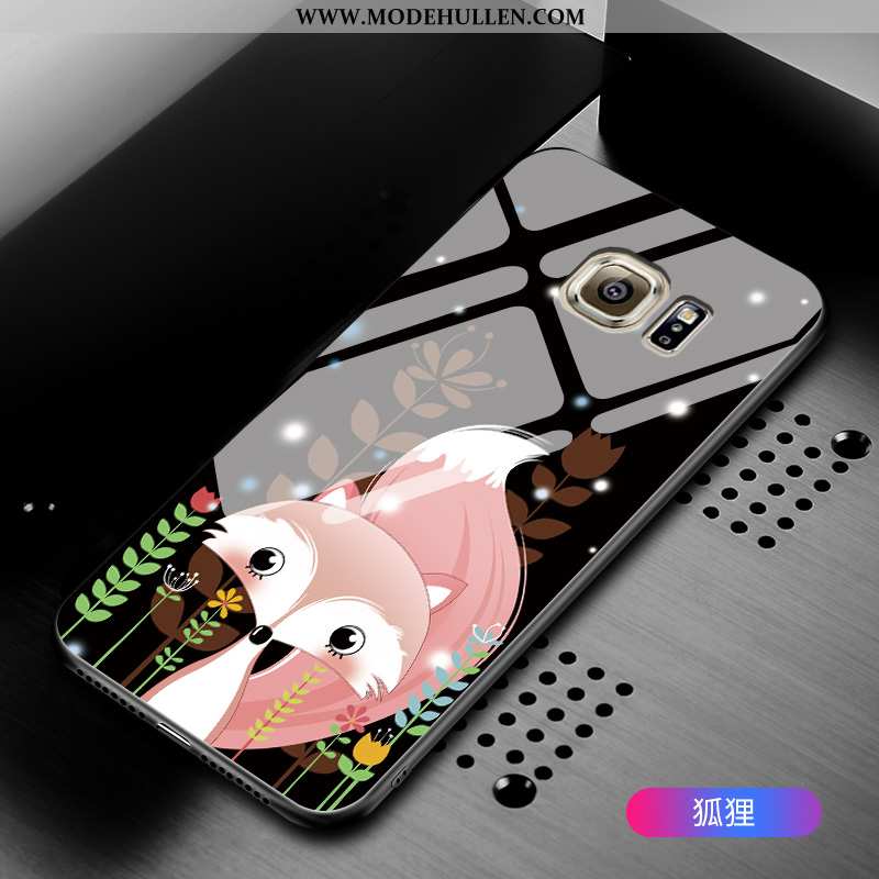 Hülle Samsung Galaxy S6 Schutz Glas Karikatur Anti-sturz Sterne Case Grün