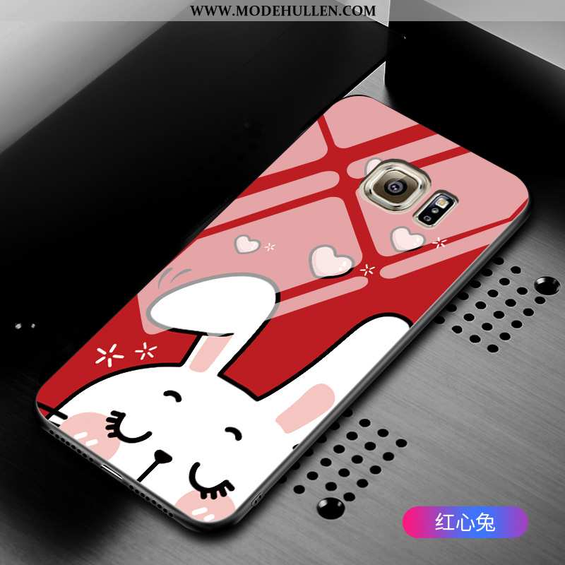 Hülle Samsung Galaxy S6 Schutz Glas Karikatur Anti-sturz Sterne Case Grün