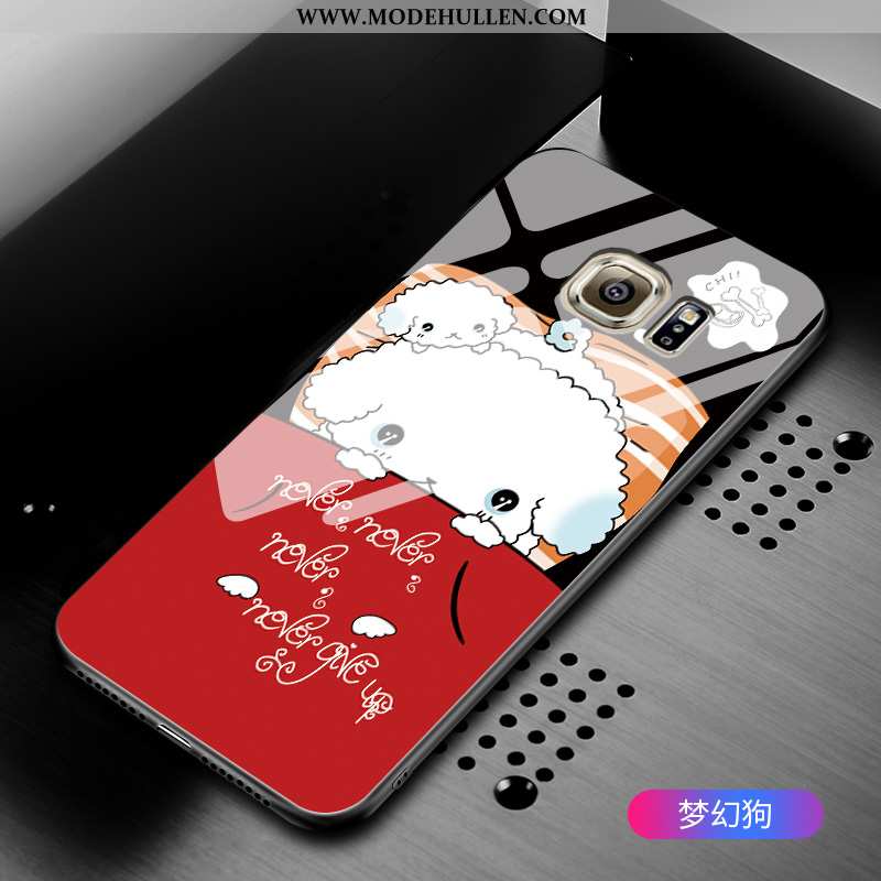 Hülle Samsung Galaxy S6 Schutz Glas Karikatur Anti-sturz Sterne Case Grün