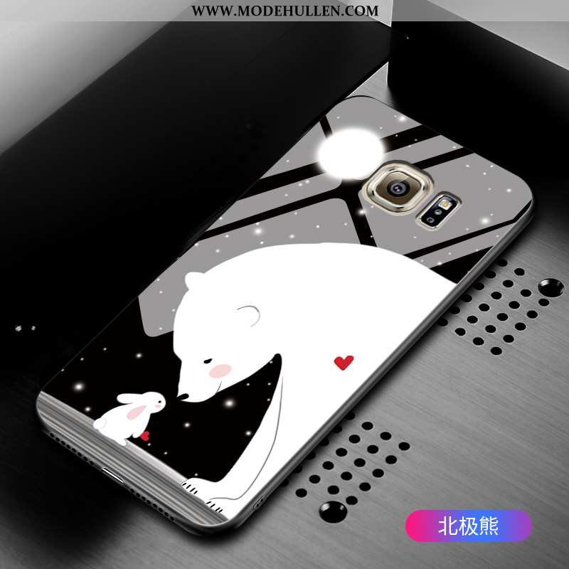 Hülle Samsung Galaxy S6 Schutz Glas Karikatur Anti-sturz Sterne Case Grün