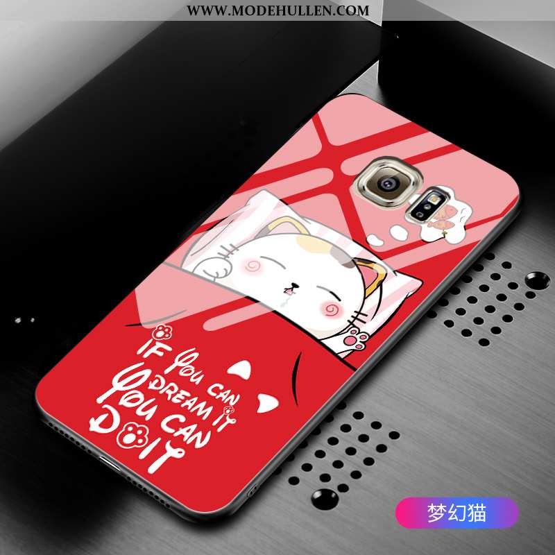 Hülle Samsung Galaxy S6 Schutz Glas Karikatur Anti-sturz Sterne Case Grün