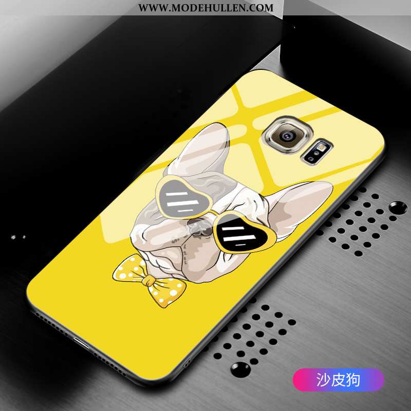 Hülle Samsung Galaxy S6 Schutz Glas Karikatur Anti-sturz Sterne Case Grün