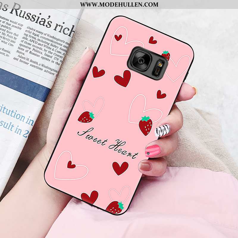 Hülle Samsung Galaxy S6 Silikon Schutz Handy Persönlichkeit Case Rosa Sterne