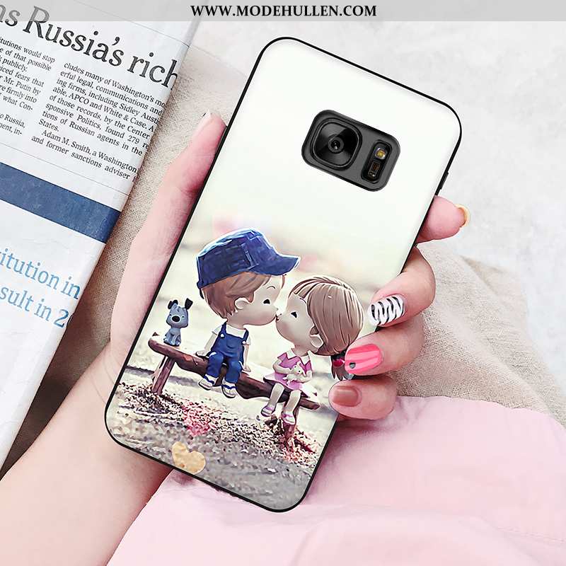 Hülle Samsung Galaxy S6 Silikon Schutz Handy Persönlichkeit Case Rosa Sterne