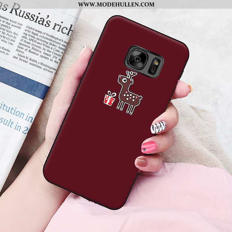 Hülle Samsung Galaxy S6 Silikon Schutz Handy Persönlichkeit Case Rosa Sterne