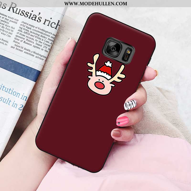 Hülle Samsung Galaxy S6 Silikon Schutz Handy Persönlichkeit Case Rosa Sterne