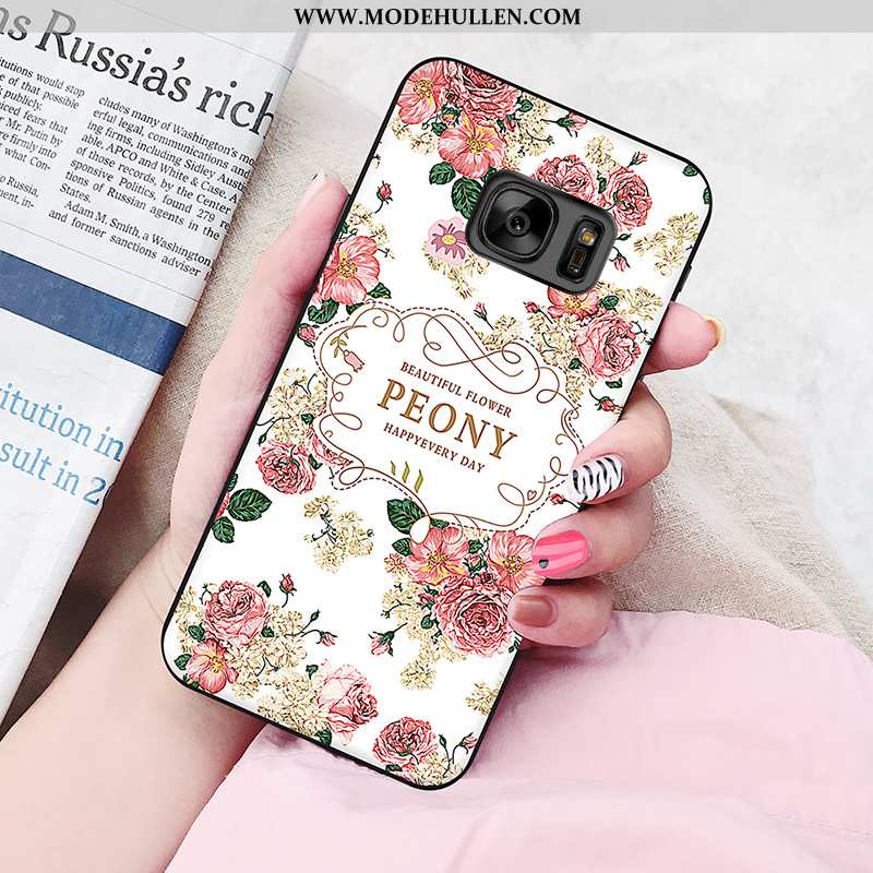 Hülle Samsung Galaxy S6 Silikon Schutz Handy Persönlichkeit Case Rosa Sterne