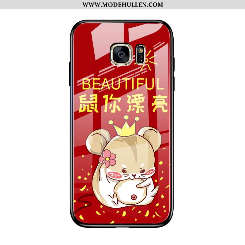 Hülle Samsung Galaxy S7 Edge Kreativ Karikatur Chinesische Art Trend Alles Inklusive Rot Rote