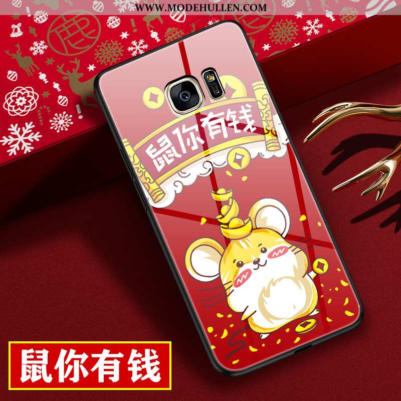 Hülle Samsung Galaxy S7 Edge Kreativ Karikatur Chinesische Art Trend Alles Inklusive Rot Rote