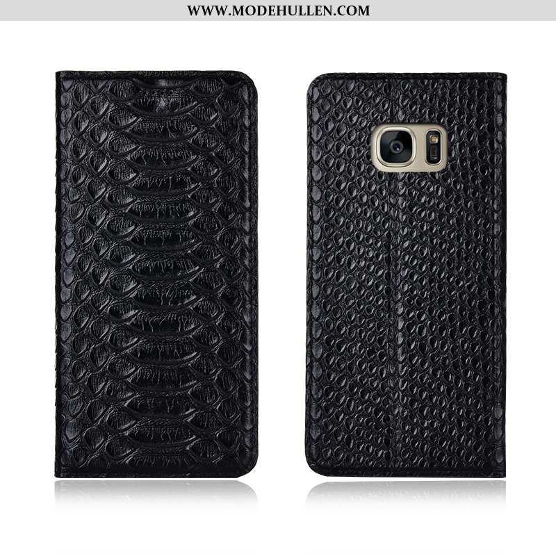 Hülle Samsung Galaxy S7 Edge Lederhülle Echt Leder Neu Anti-sturz Clamshell Einfassung Khaki