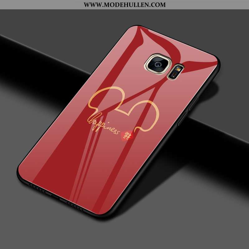 Hülle Samsung Galaxy S7 Edge Persönlichkeit Kreativ Karikatur Handy Alles Inklusive Schutz Trend Rot