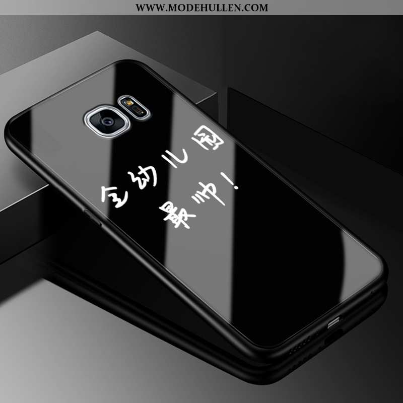 Hülle Samsung Galaxy S7 Edge Schutz Glas Sterne Karikatur Silikon Alles Inklusive Handy Lila