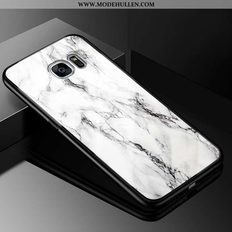 Hülle Samsung Galaxy S7 Edge Schutz Glas Sterne Karikatur Silikon Alles Inklusive Handy Lila