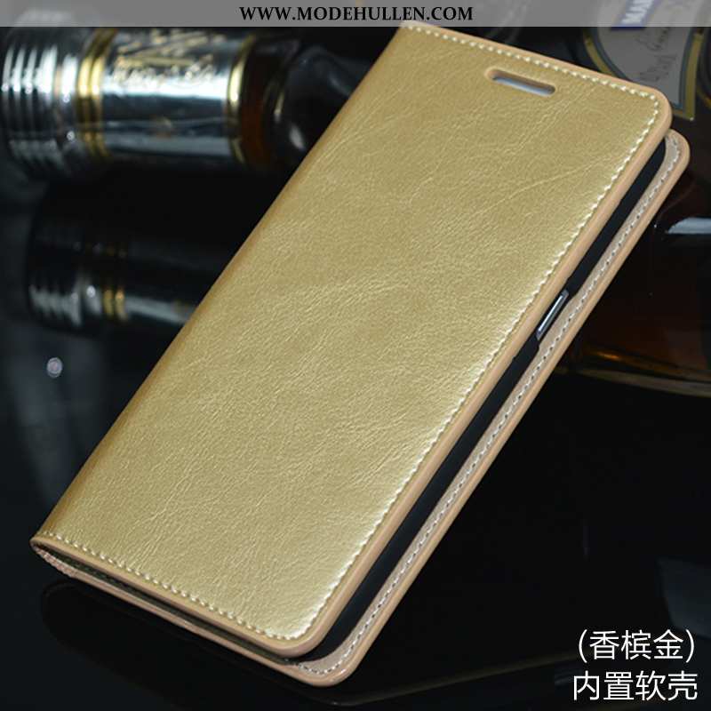 Hülle Samsung Galaxy S7 Edge Schutz Lederhülle Gold Clamshell Sterne Case