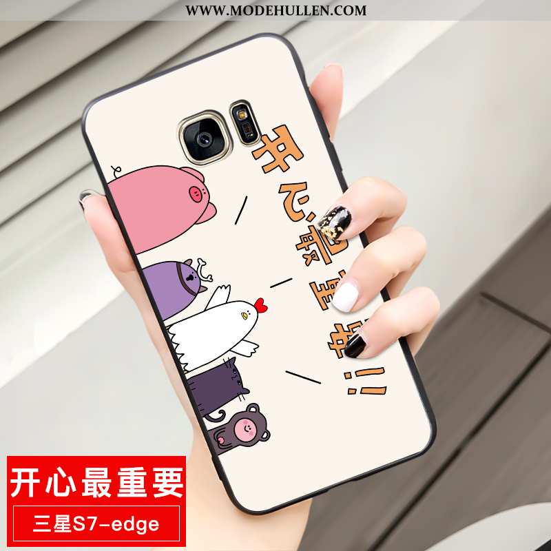 Hülle Samsung Galaxy S7 Edge Weiche Schutz Sterne Case Einfassung Anti-sturz Gelbe