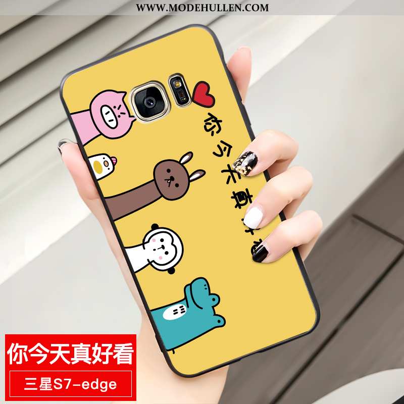 Hülle Samsung Galaxy S7 Edge Weiche Schutz Sterne Case Einfassung Anti-sturz Gelbe