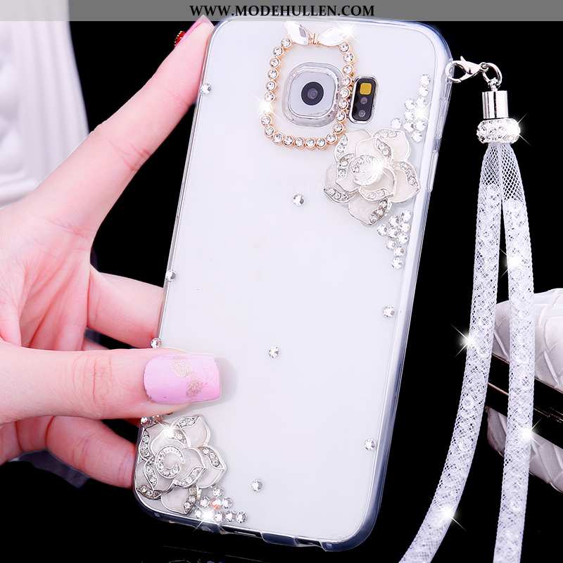 Hülle Samsung Galaxy S7 Schutz Transparent Handy Sterne Case Weiß Weiße