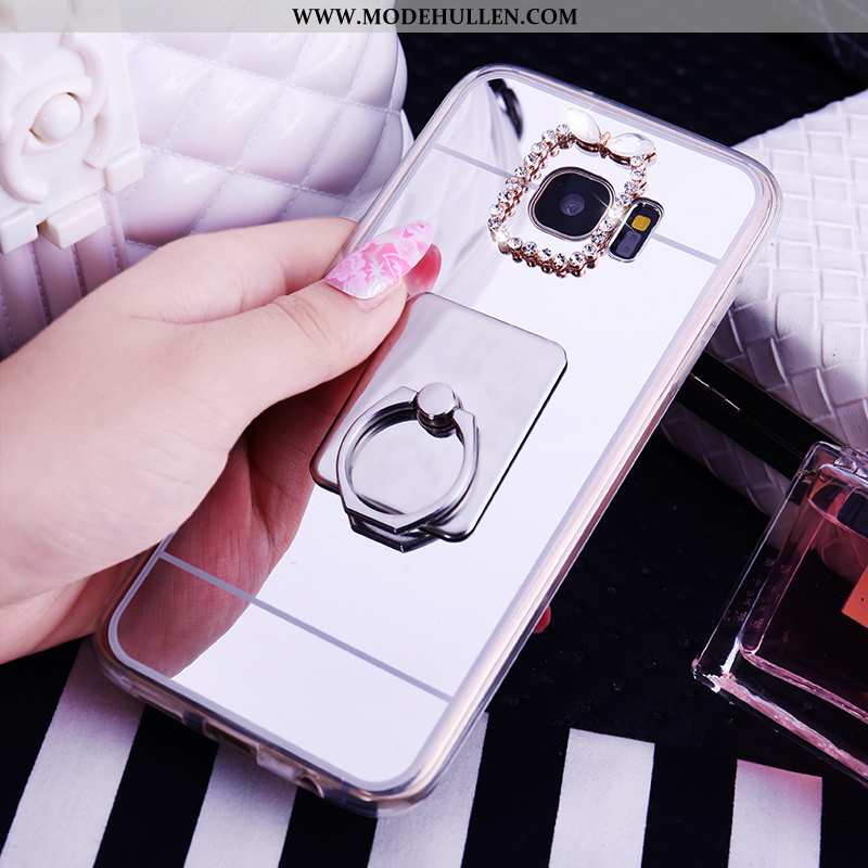 Hülle Samsung Galaxy S7 Schutz Weiche Handy Sterne Case Rosa