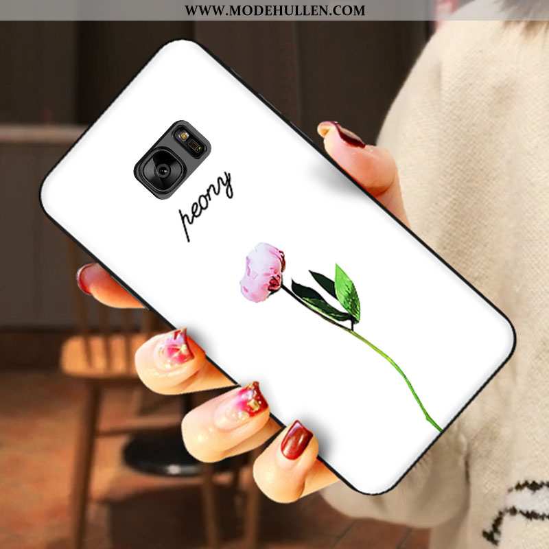 Hülle Samsung Galaxy S7 Silikon Nubuck Handy Karikatur Blau Neu