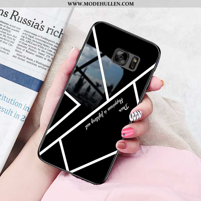 Hülle Samsung Galaxy S7 Silikon Schutz Wind Sterne Weiß Case Glas Weiße