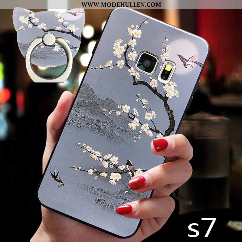 Hülle Samsung Galaxy S7 Weiche Silikon Case Trend Handy Anti-sturz Grau