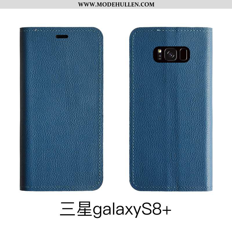 Hülle Samsung Galaxy S8+ Leder Schutz Braun Kuh Echt Leder