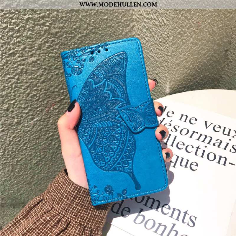 Hülle Samsung Galaxy S8+ Lederhülle Schutz Case Clamshell Sterne Blau