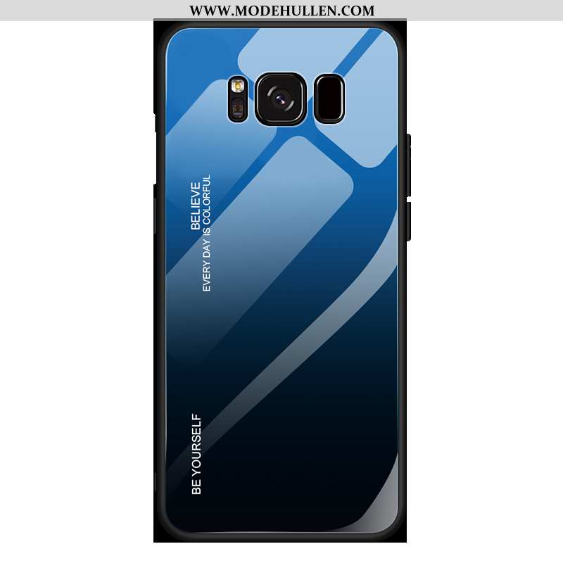 Hülle Samsung Galaxy S8+ Persönlichkeit Kreativ Farbverlauf Case Trend Silikon Glas Dunkelblau