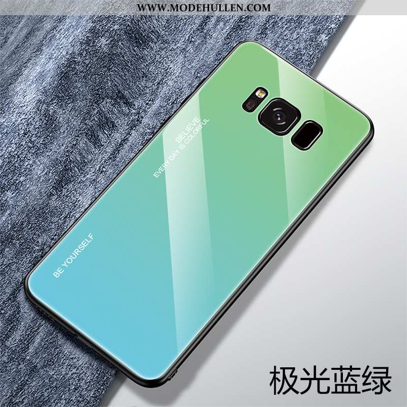 Hülle Samsung Galaxy S8+ Persönlichkeit Kreativ Farbverlauf Case Trend Silikon Glas Dunkelblau