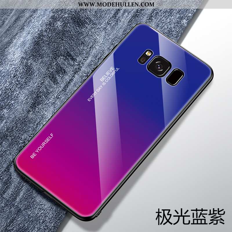 Hülle Samsung Galaxy S8+ Persönlichkeit Kreativ Farbverlauf Case Trend Silikon Glas Dunkelblau