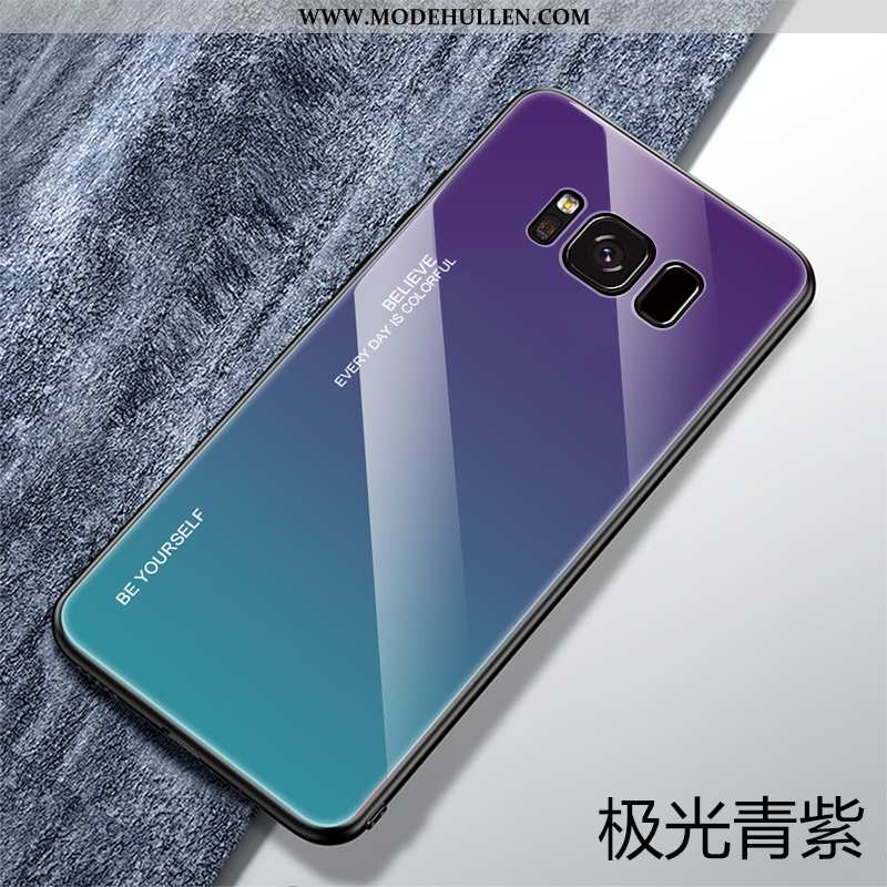 Hülle Samsung Galaxy S8+ Persönlichkeit Kreativ Farbverlauf Case Trend Silikon Glas Dunkelblau