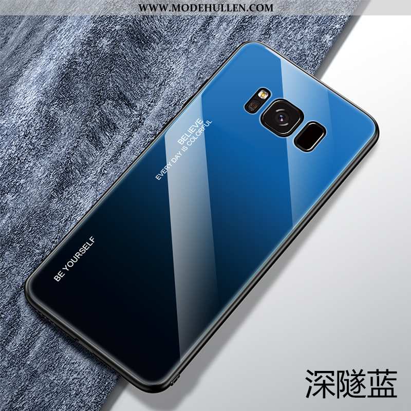 Hülle Samsung Galaxy S8+ Persönlichkeit Kreativ Farbverlauf Case Trend Silikon Glas Dunkelblau