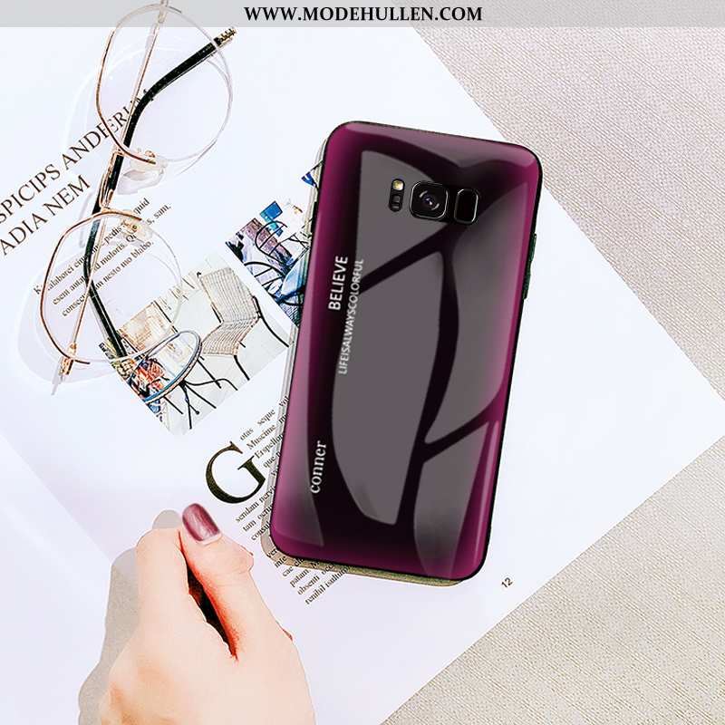 Hülle Samsung Galaxy S8 Persönlichkeit Kreativ Licht Schutz Handy Trend Glas Rosa