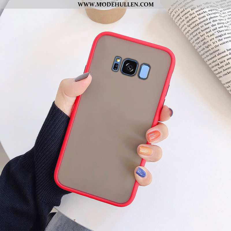Hülle Samsung Galaxy S8 Transparent Nubuck Silikon Handy Weiche Case Rote