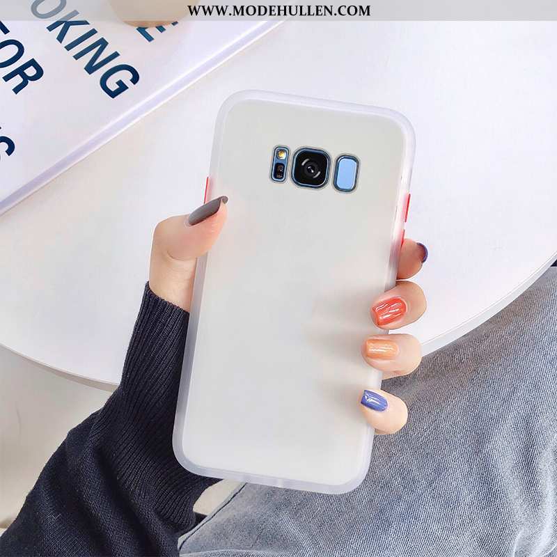 Hülle Samsung Galaxy S8 Transparent Nubuck Silikon Handy Weiche Case Rote