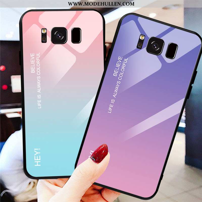 Hülle Samsung Galaxy S8 Trend Schutz Lila Handy Case Glas Persönlichkeit