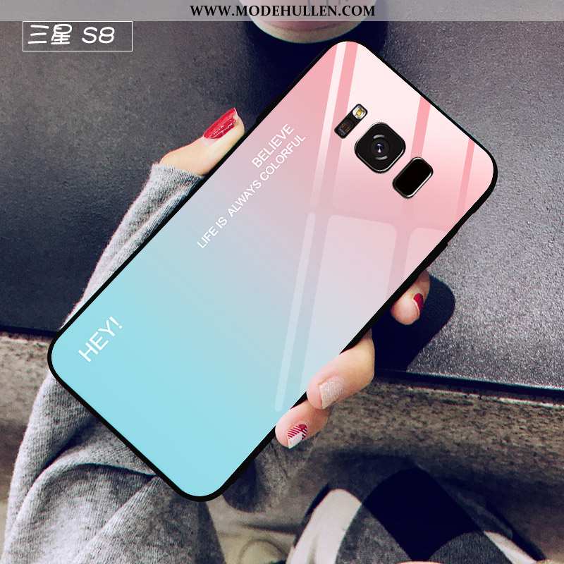 Hülle Samsung Galaxy S8 Trend Schutz Lila Handy Case Glas Persönlichkeit