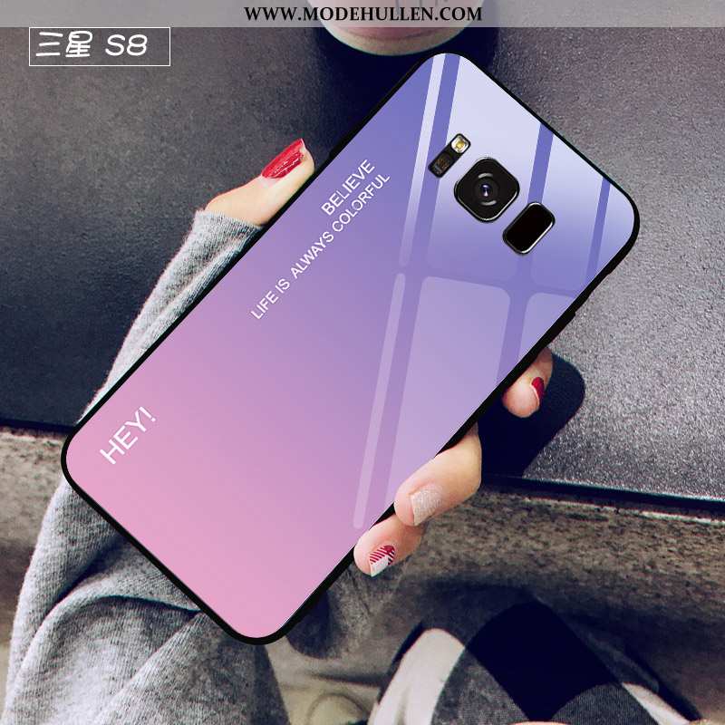 Hülle Samsung Galaxy S8 Trend Schutz Lila Handy Case Glas Persönlichkeit