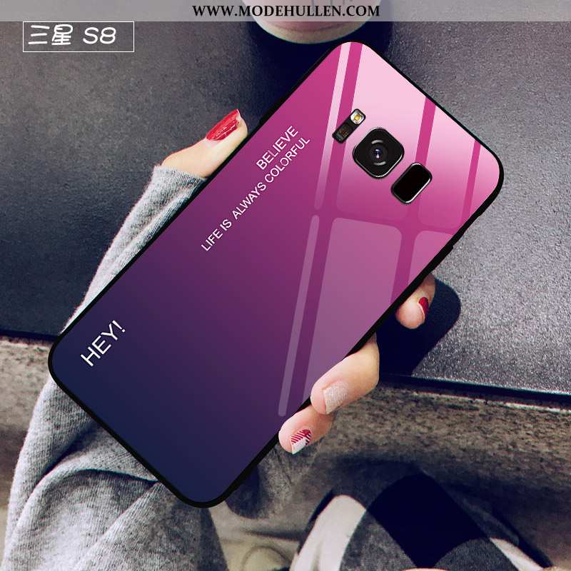 Hülle Samsung Galaxy S8 Trend Schutz Lila Handy Case Glas Persönlichkeit