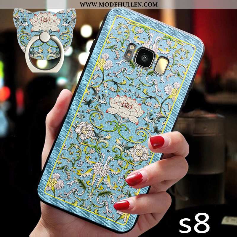 Hülle Samsung Galaxy S8 Trend Super Sterne Retro Wind Case Blau