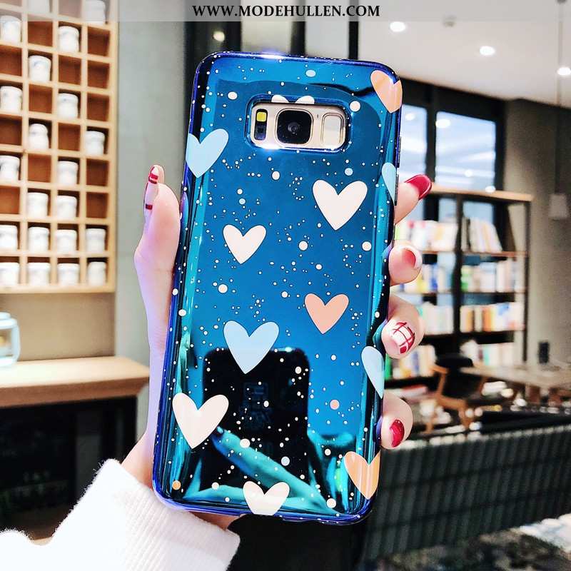 Hülle Samsung Galaxy S8+ Trend Weiche Case Handy Sterne Silikon Blau