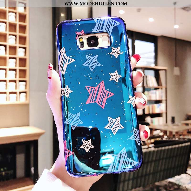 Hülle Samsung Galaxy S8+ Trend Weiche Case Handy Sterne Silikon Blau