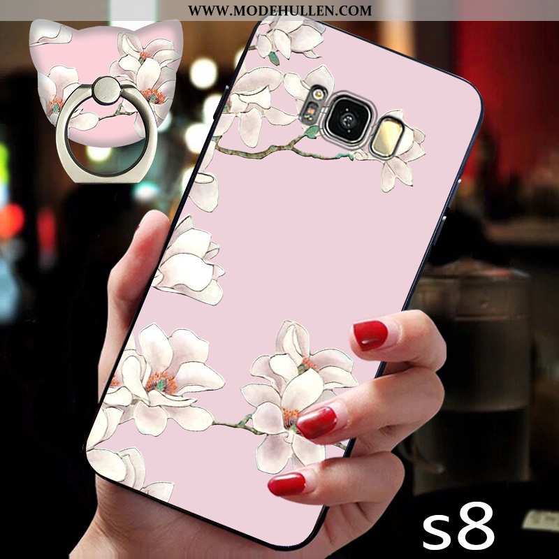 Hülle Samsung Galaxy S8 Weiche Dünne Hängende Verzierungen Case Silikon Nubuck Schnalle Rosa