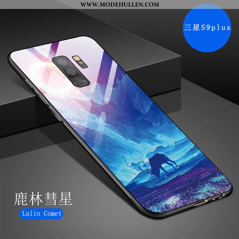 Hülle Samsung Galaxy S9+ Kreativ Karikatur Persönlichkeit Case Sterne Glas Spiegel Grau