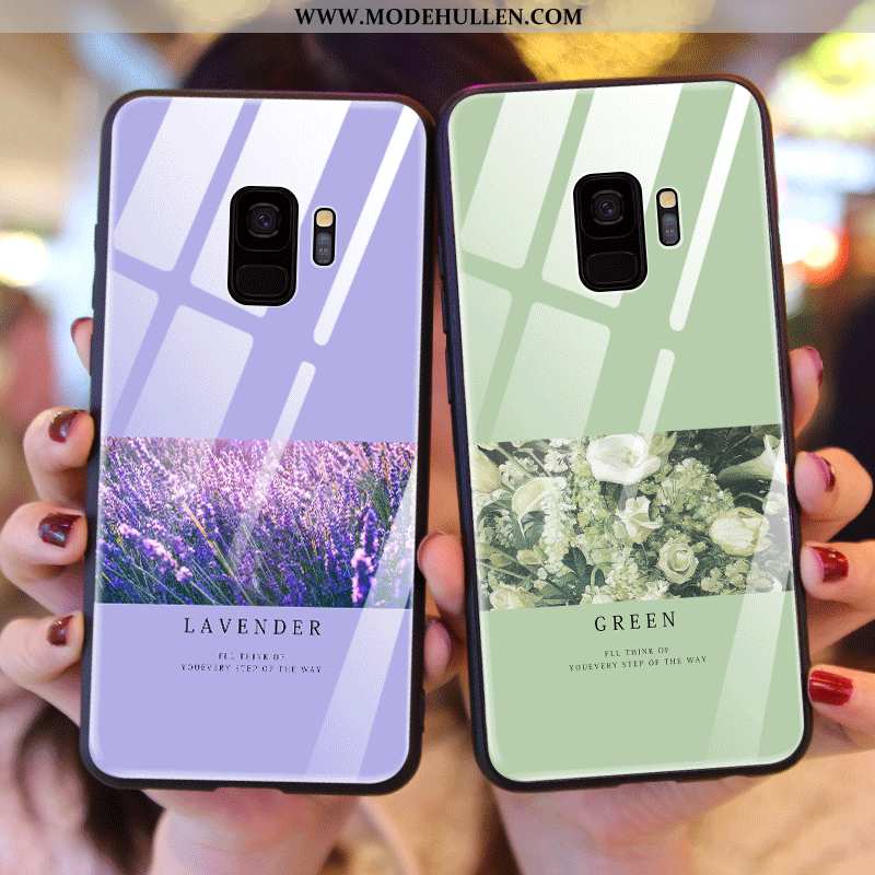 Hülle Samsung Galaxy S9 Kreativ Schutz Netto Rot Grün Glas Handy