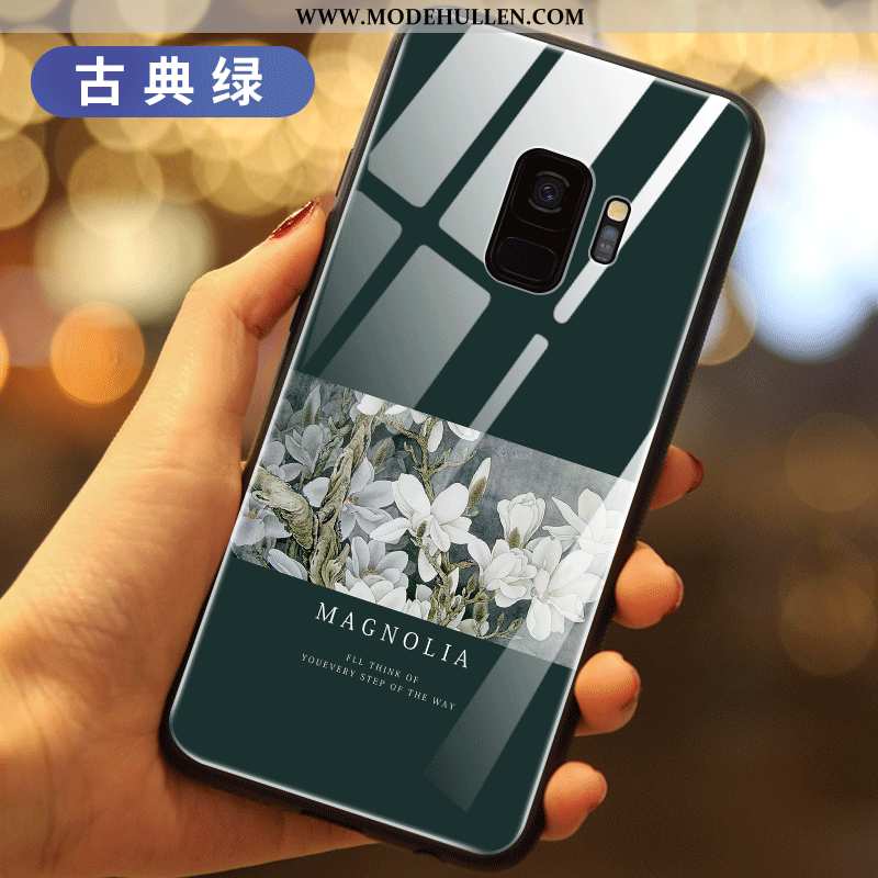 Hülle Samsung Galaxy S9 Kreativ Schutz Netto Rot Grün Glas Handy