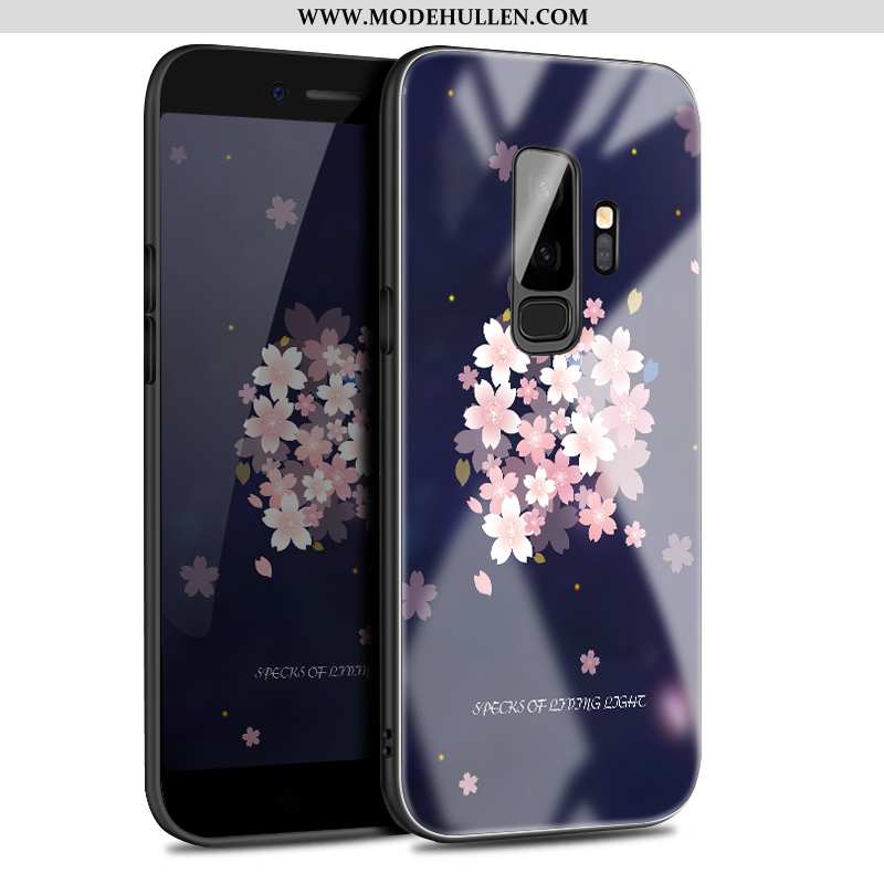 Hülle Samsung Galaxy S9+ Schutz Glas Liebhaber Dünne Sterne Silikon Handy Dunkelblau