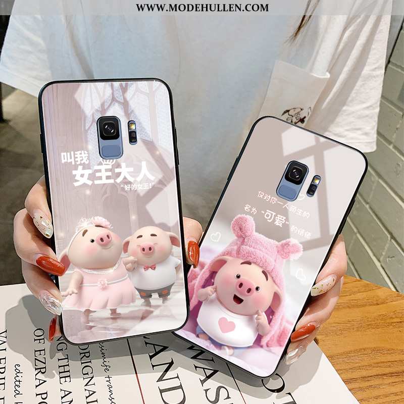 Hülle Samsung Galaxy S9 Schutz Glas Rosa Schwer Mini Sterne Nette